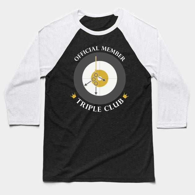 The "Triple Club" - White Text Baseball T-Shirt by itscurling